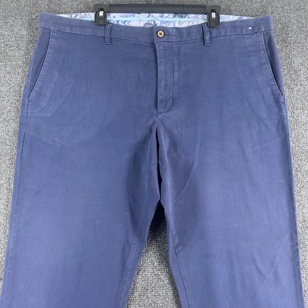 Tommy Bahama Chino Pants Mens 42x30 Navy Blue Boracay Cotton Blend Casual Golf - Picture 7 of 16